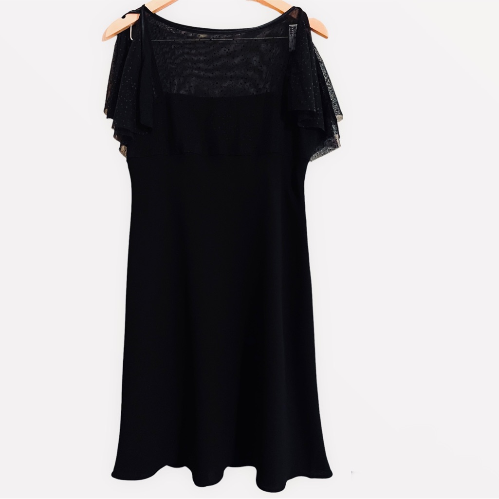 Evan Picone A-Line Dress W/ Butterfly Sleeves